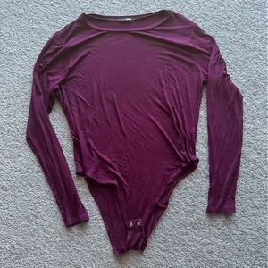 Fashion Nova dark purple lightweight bodysuit size 3x